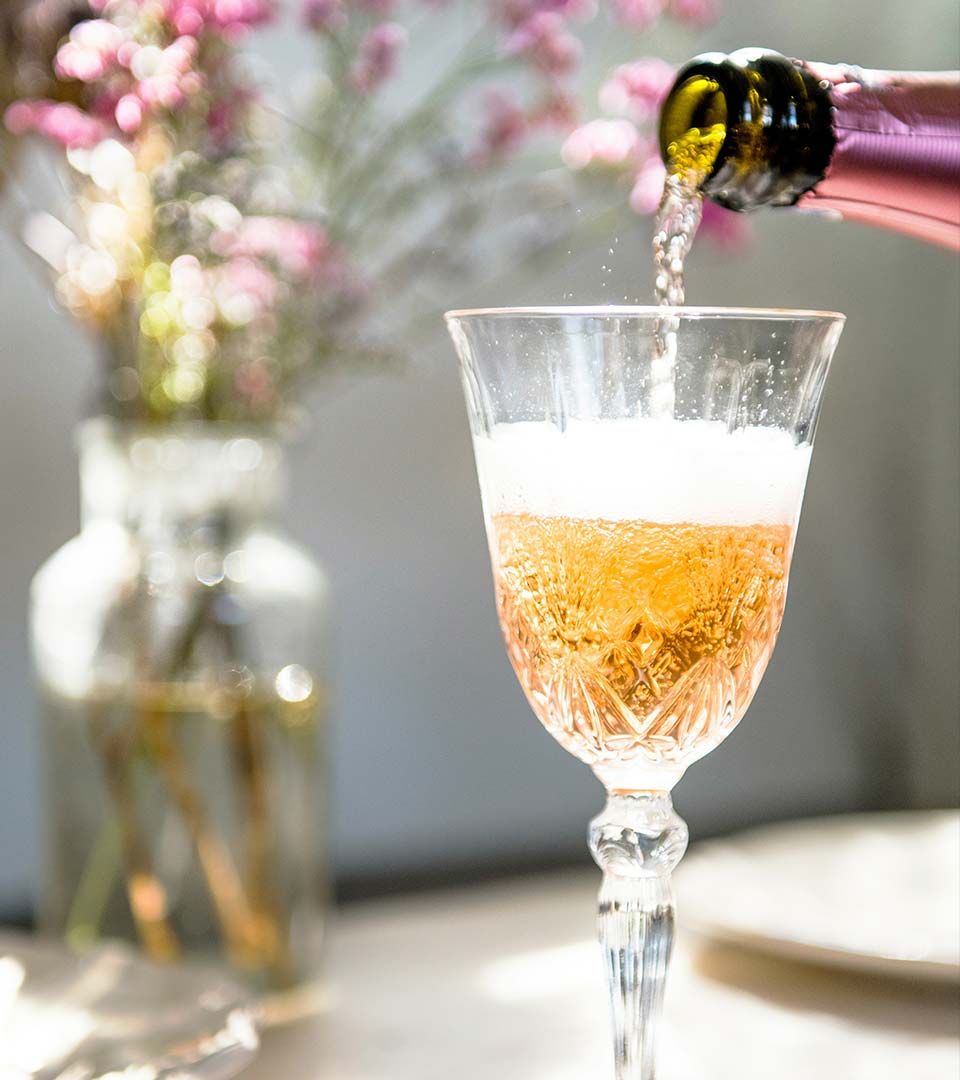 Enjoy a glass of champagne with afternoon tea at Crazy Bear, Beaconsfield