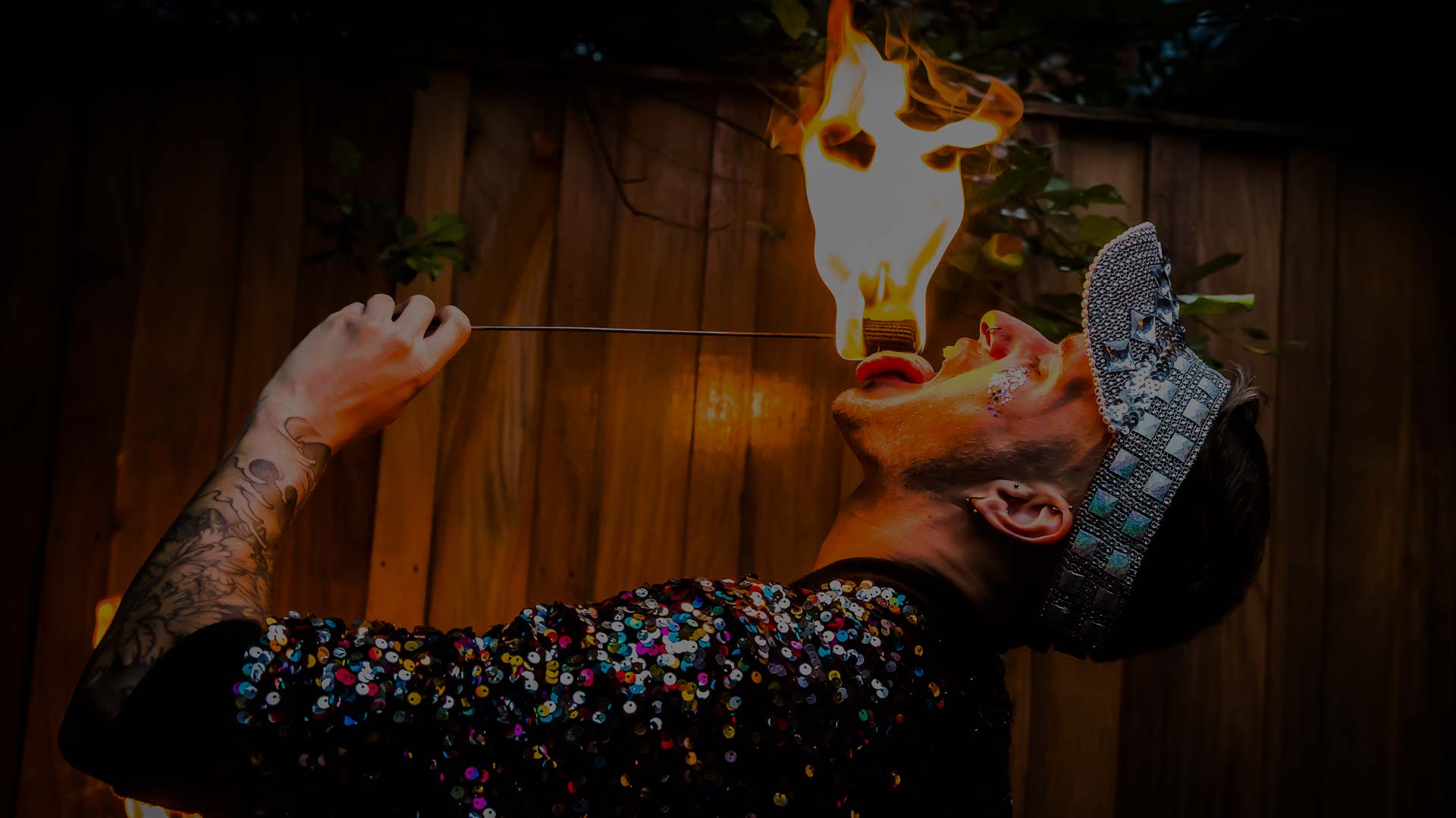 Pool Party Fire Breather at Beaconsfield